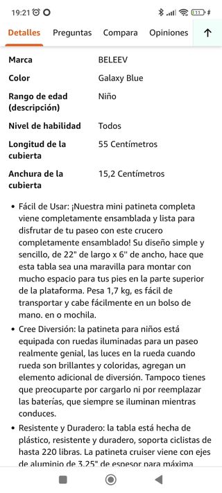 Skateboard / Monopatín ruedas con luces