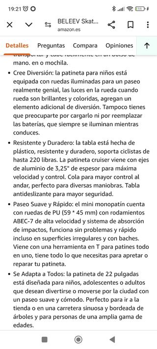 Skateboard / Monopatín ruedas con luces