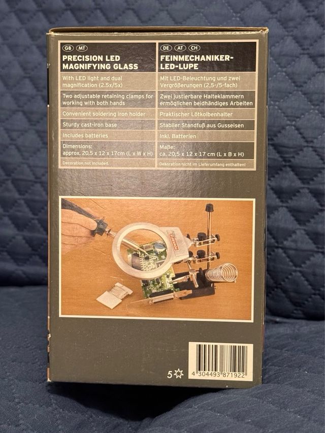 Sostegno per saldatore con lente POWERFIX