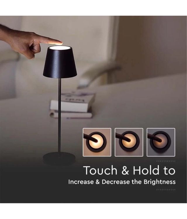 LAMPARA LED DE SOBREMESA TACTIL NEGRA