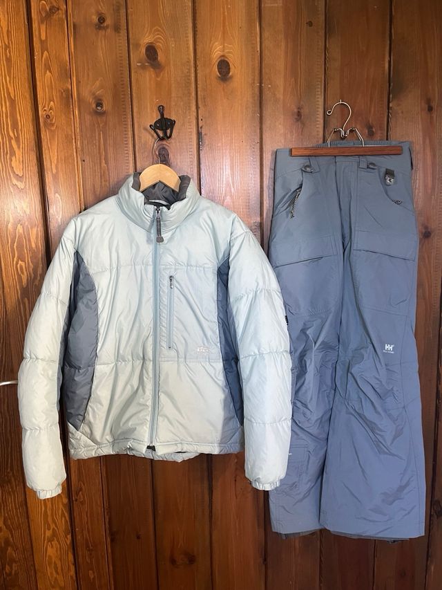 Chaqueta Hely Hansen M plumas pantalon S sky HH