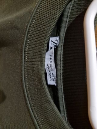 Camiseta Hombre Zara Oversized Verde