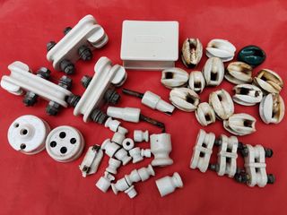 Lote piezas eléctricas porcelana