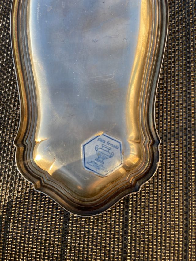 Bandeja de plata maciza firmada Pedro Durán