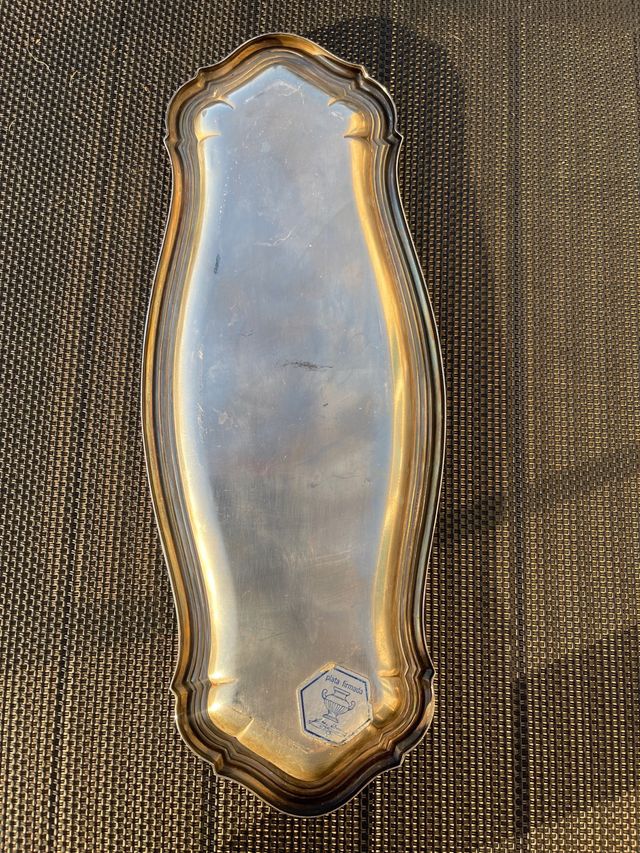 Bandeja de plata maciza firmada Pedro Durán