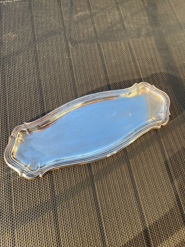 Bandeja de plata maciza firmada Pedro Durán