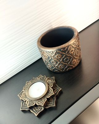 Set pz.2 vaso + porta candela