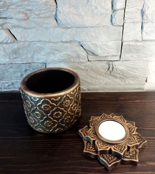 Set pz.2 vaso + porta candela