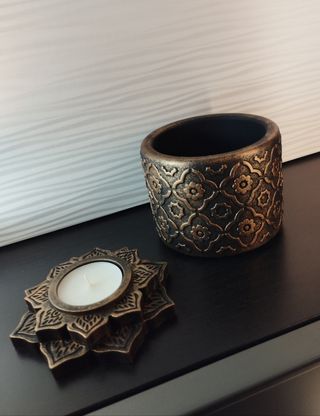 Set pz.2 vaso + porta candela