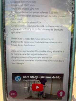 Grua Elevador, Unid trasporte pacientes 120k