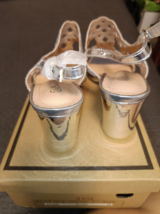 Sandali strass argentato