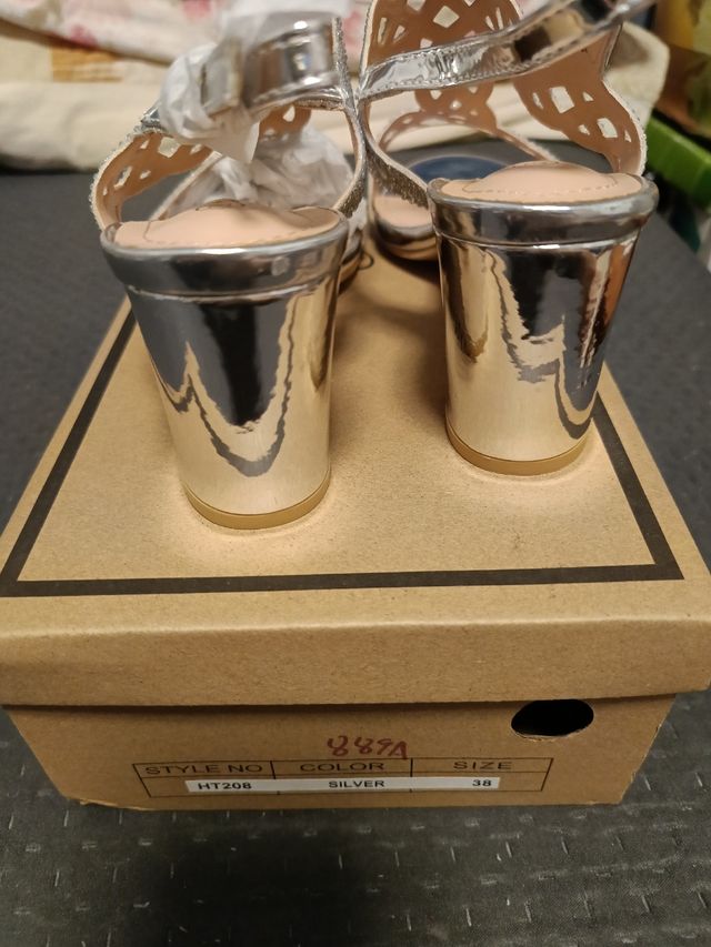 Sandali strass argentato