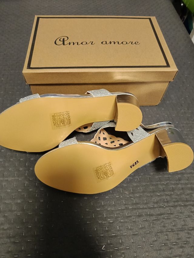 Sandali strass argentato