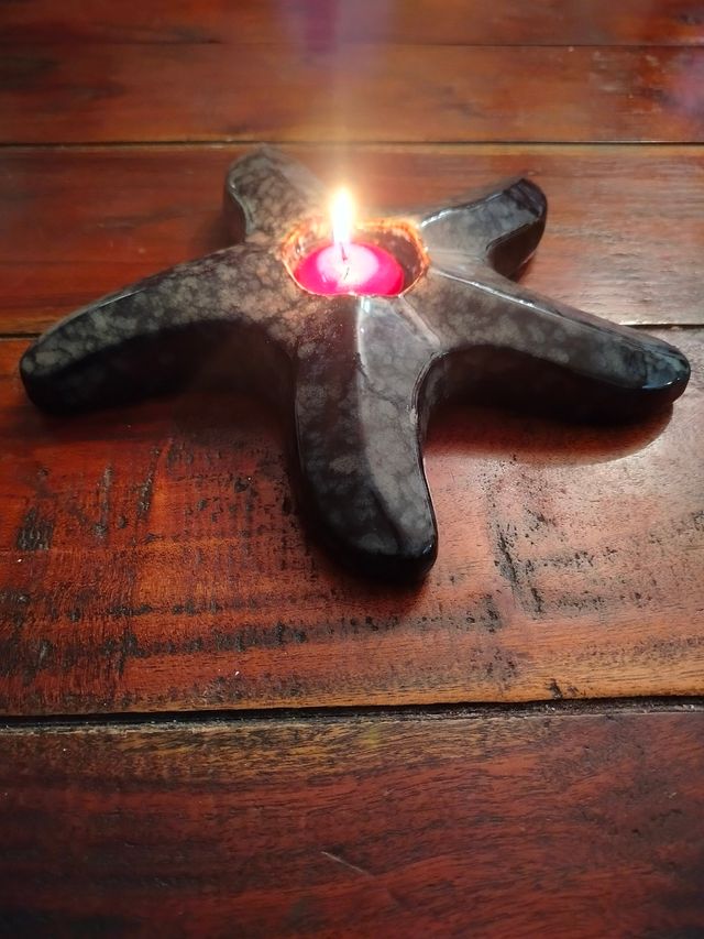 Lampada a candela Stella Marina blu