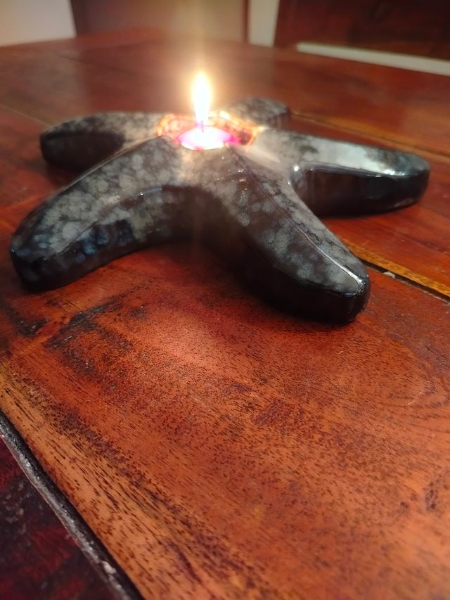 Lampada a candela Stella Marina blu