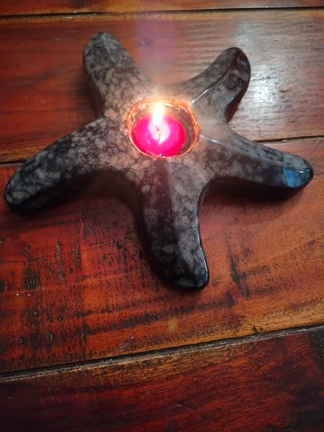 Lampada a candela Stella Marina blu