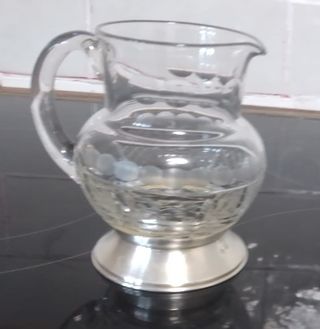 Conjunto de cristal y plata