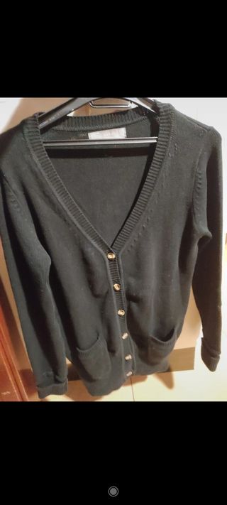 Chaqueta mujer de punto negra de Zara