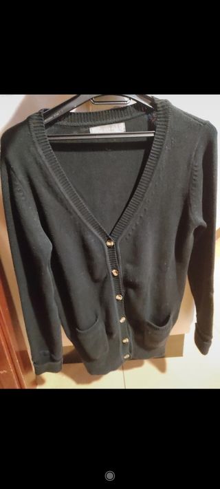 Chaqueta mujer de punto negra de Zara