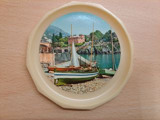 Set di 12 sottobicchieri vintage in plastica