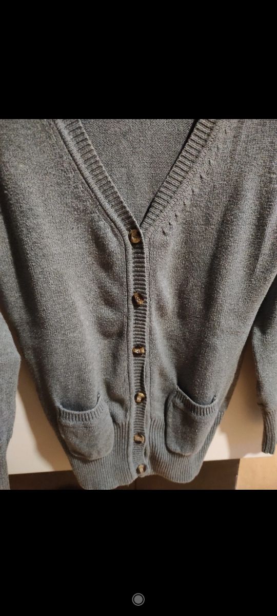 Chaqueta mujer de punto gris de Zara