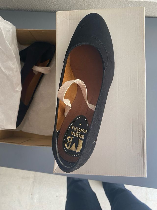 Zapato tacón clacos piel/ante nuevo clavos