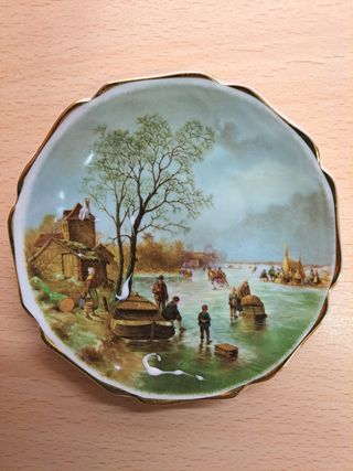 Coppia piattini decorativi di porcellana Limoges