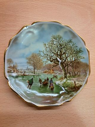 Coppia piattini decorativi di porcellana Limoges