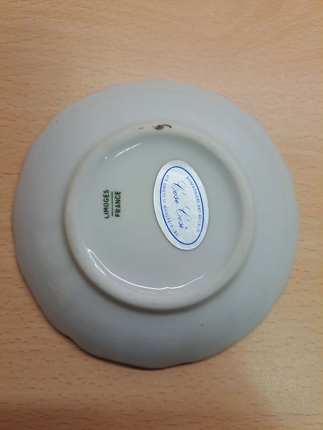 Coppia piattini decorativi di porcellana Limoges