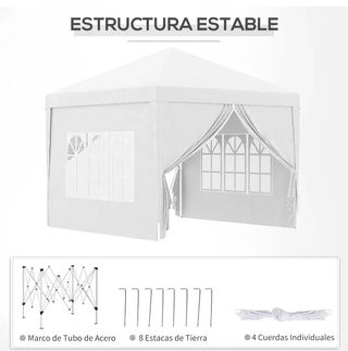 Carpa plegable, impermeable, Uv, 3x3 completa
