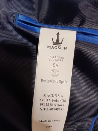 Traje hombre Macson