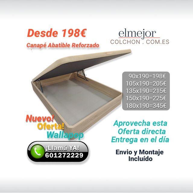 Canape Abatible Reforzad 30mm Gran Cap Con Montaje