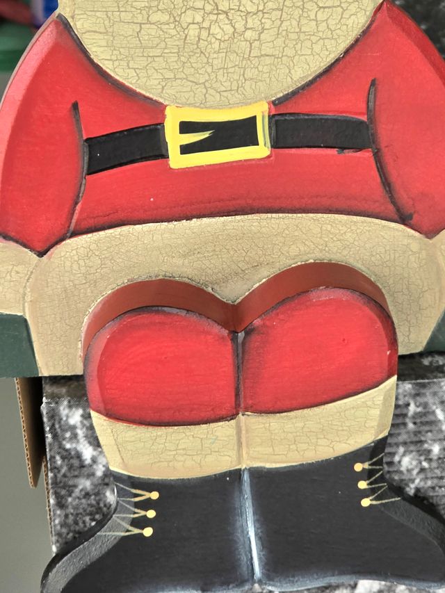 papa noel madera, para sentarle