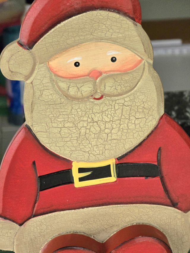 papa noel madera, para sentarle