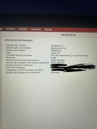 MacbookAir10,1. portatil Apple M1