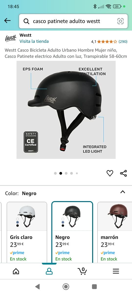 Casco bici/patinete Adulto WESTT