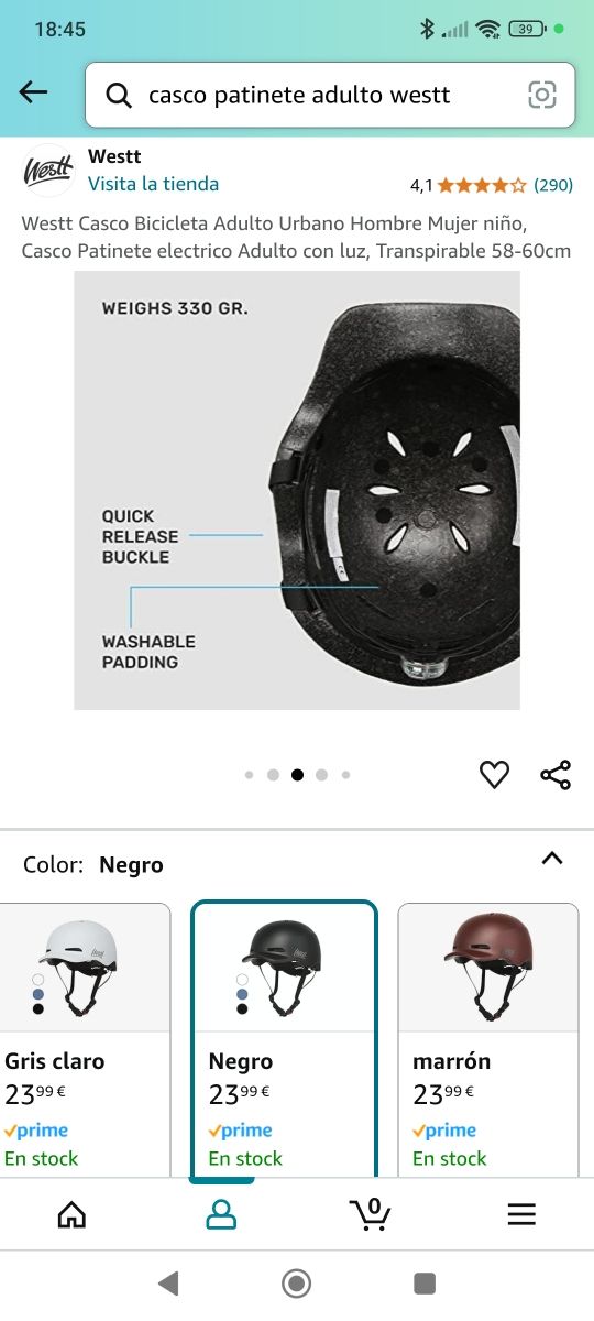 Casco bici/patinete Adulto WESTT