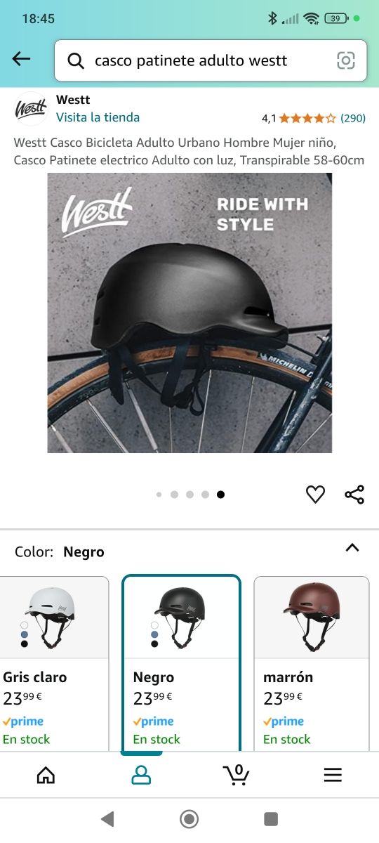 Casco bici/patinete Adulto WESTT