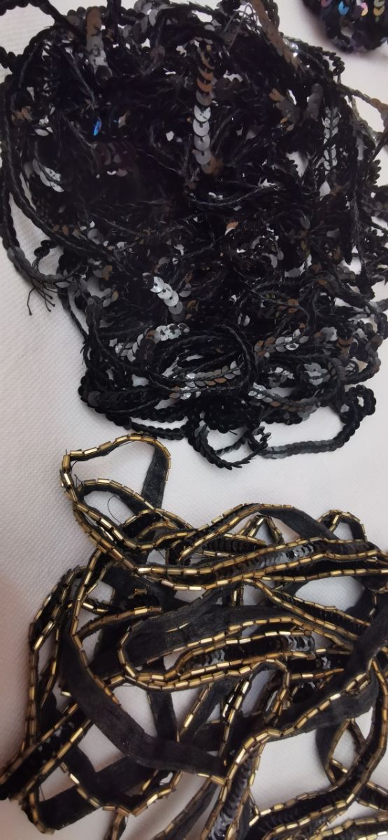 Lote apliques, decoración, costura. Antiguo.