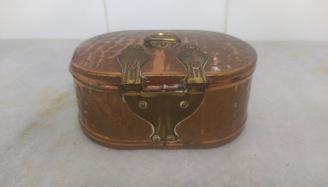 Cajita joyero cofre cobre vintage
