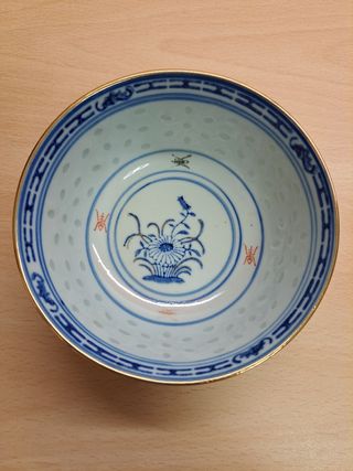 Porcellana cinese - 3 ciotole con 2 cucchiai