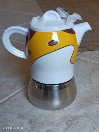 Moka in ceramica e inox 4 tazze