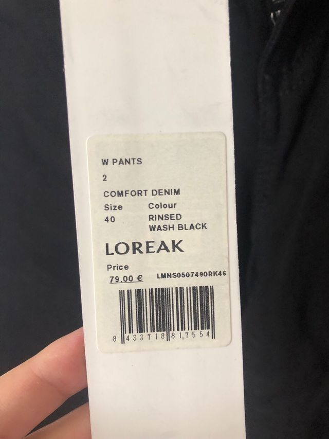 Loreak Mendian black 98%cotton Jeans 38/40/44