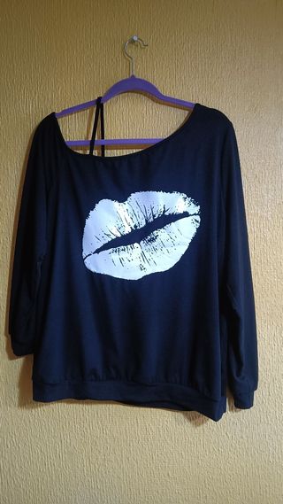 Camiseta asimétrica manga larga 