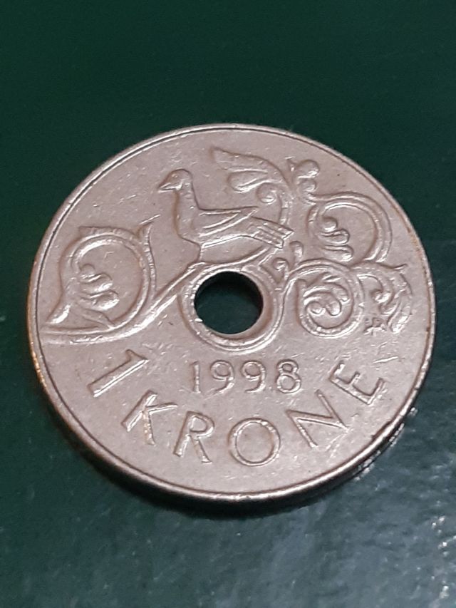 1 corona Noruega 1998
