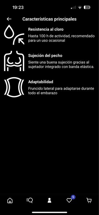 Bañador negro de premamá decathlon t-44