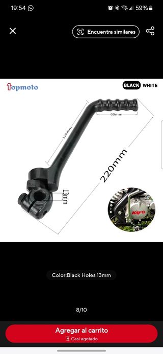 Pedal de arranque moro 13 mm