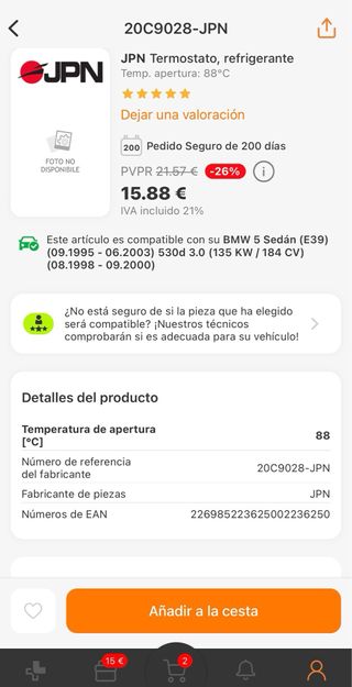 Termostato bmw 30d M57