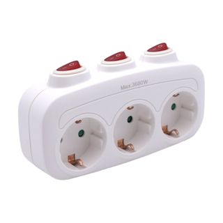 Enchufe Triple con interruptor Individual
