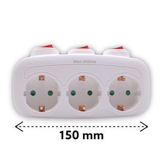 Enchufe Triple con interruptor Individual